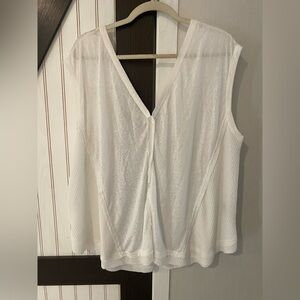 Very Oversized POL Slouching Tank/blouse Off White Size Medium Raw Edges